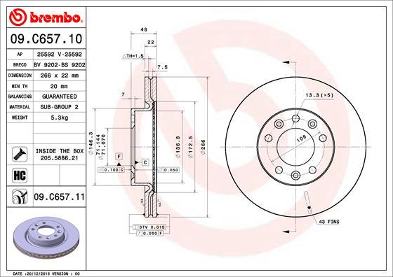 Brembo 09.C657.11 - Jarrulevy inparts.fi