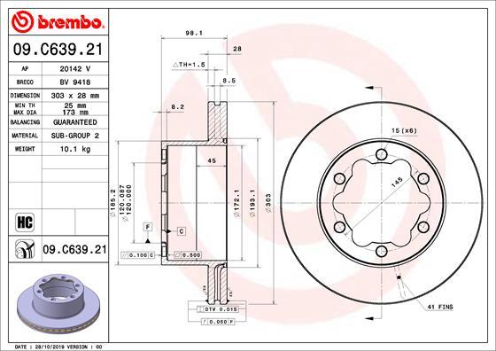 Brembo 09.C639.21 - Jarrulevy inparts.fi