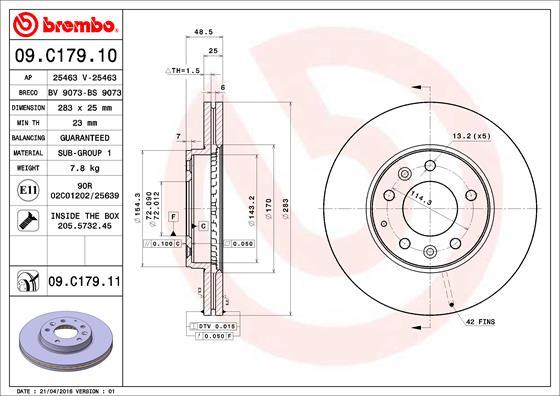 Brembo 09.C179.11 - Jarrulevy inparts.fi