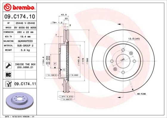 Brembo 09.C174.11 - Jarrulevy inparts.fi