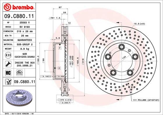 Brembo 09.C880.11 - Jarrulevy inparts.fi