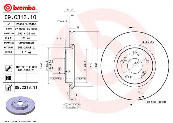 Brembo 09.C313.11 - Jarrulevy inparts.fi