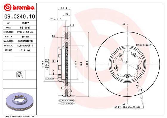 Brembo 09.C240.10 - Jarrulevy inparts.fi