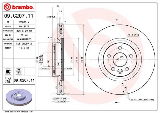 Brembo 09.C207.11 - Jarrulevy inparts.fi