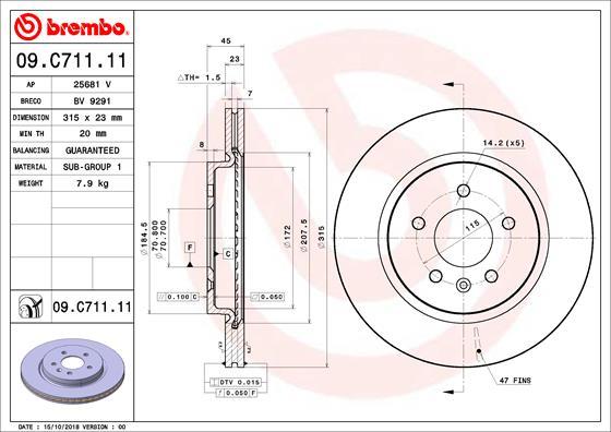 Brembo 09.C711.11 - Jarrulevy inparts.fi