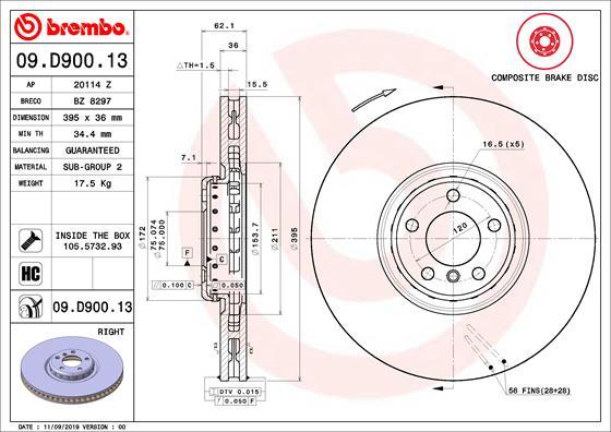 Brembo 09.D900.13 - Jarrulevy inparts.fi