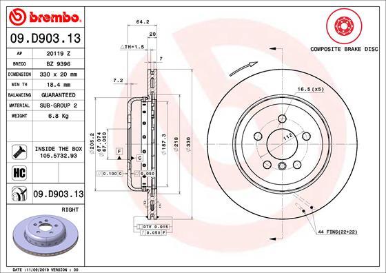 Brembo 09.D903.13 - Jarrulevy inparts.fi