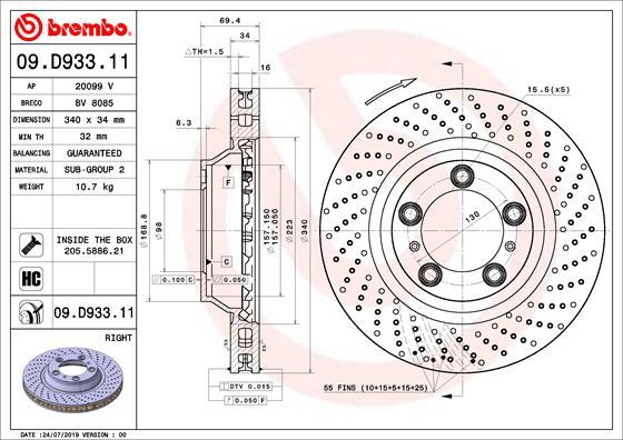 Brembo 09.D933.11 - Jarrulevy inparts.fi