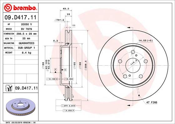 Brembo 09.D417.11 - Jarrulevy inparts.fi