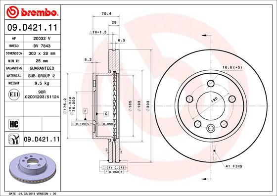 Brembo 09.D421.11 - Jarrulevy inparts.fi