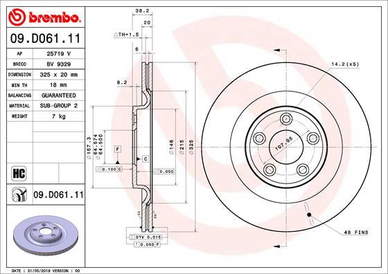 Brembo 09.D061.11 - Jarrulevy inparts.fi