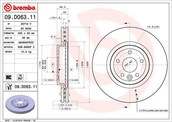 Brembo 09.D063.11 - Jarrulevy inparts.fi