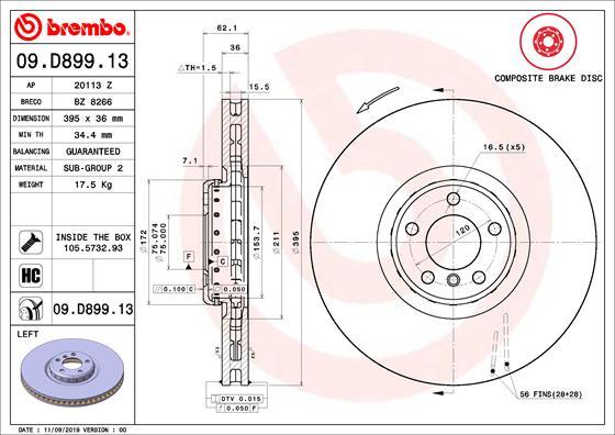 Brembo 09.D899.13 - Jarrulevy inparts.fi