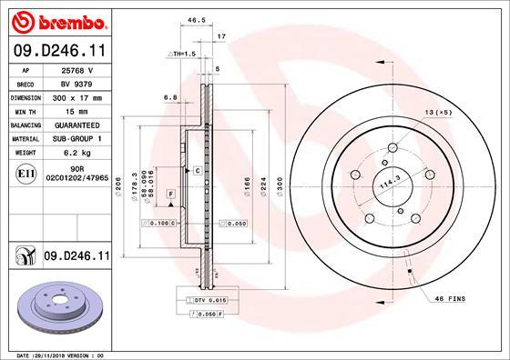 Brembo 09.D246.11 - Jarrulevy inparts.fi