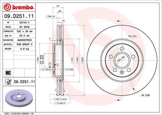 Brembo 09.D251.11 - Jarrulevy inparts.fi