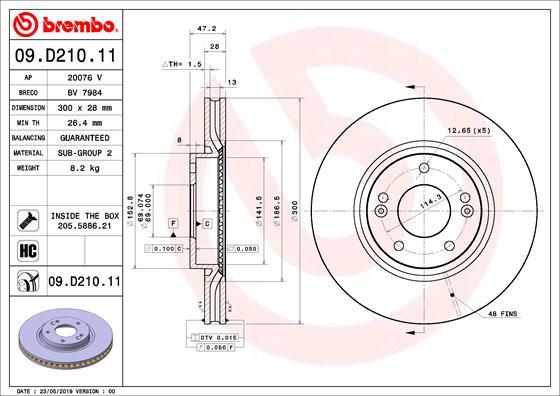 Brembo 09.D210.11 - Jarrulevy inparts.fi