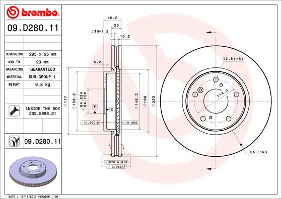 Brembo 09.D280.11 - Jarrulevy inparts.fi