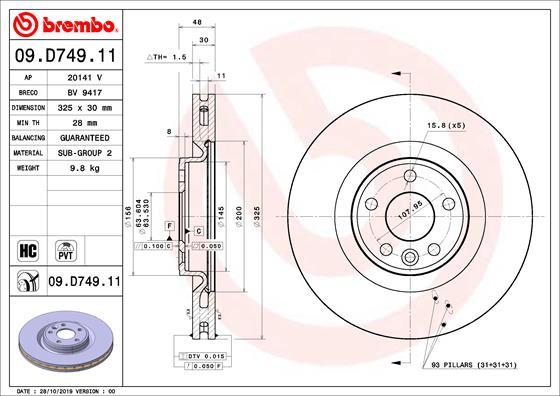 Brembo 09.D749.11 - Jarrulevy inparts.fi