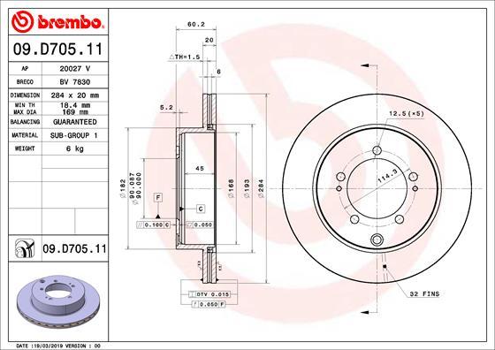 Brembo 09.D705.11 - Jarrulevy inparts.fi