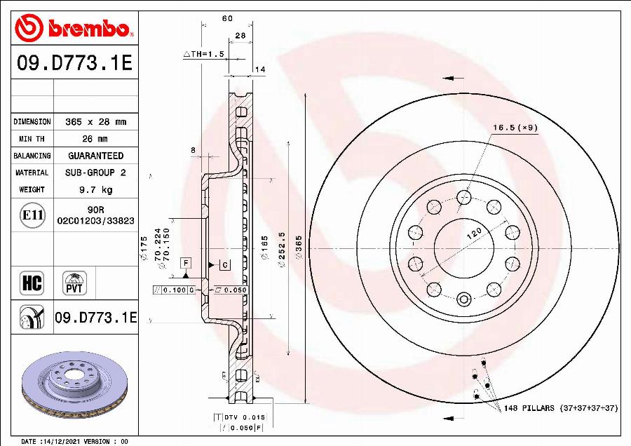 Brembo KT 08 022 - Jarrupalasarja, levyjarru inparts.fi