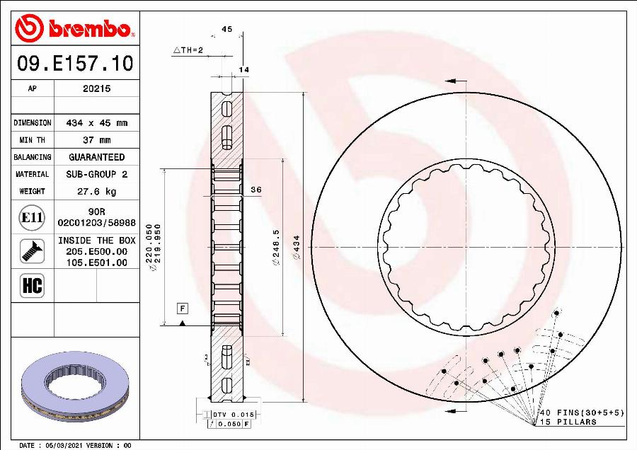 Brembo 09.E157.10 - Jarrulevy inparts.fi