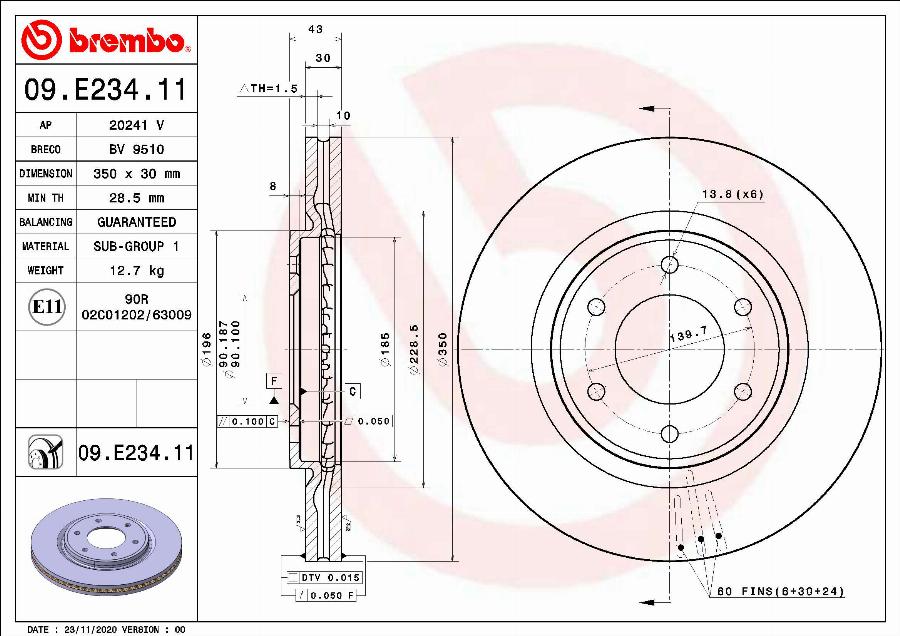 Brembo 09.E234.11 - Jarrulevy inparts.fi