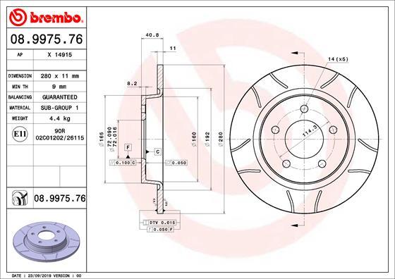 Brembo 08.9975.76 - Jarrulevy inparts.fi