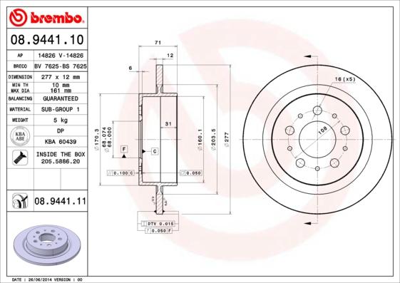 Brembo 08.9441.10 - Jarrulevy inparts.fi