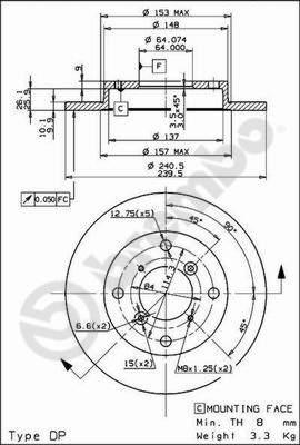 Brembo 08.9082.10 - Jarrulevy inparts.fi