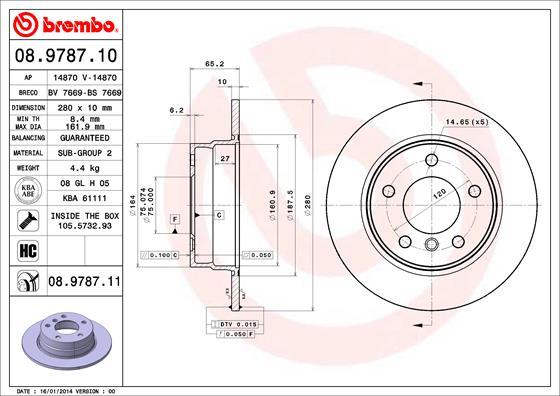 Brembo 08.9787.10 - Jarrulevy inparts.fi