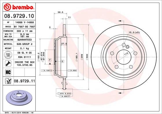 Brembo 08.9729.10 - Jarrulevy inparts.fi