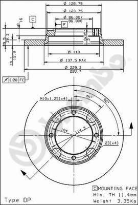 Brembo 08.4974.10 - Jarrulevy inparts.fi