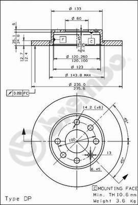 Brembo 08.4475.30 - Jarrulevy inparts.fi