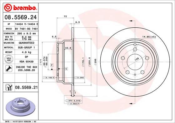 Brembo 08.5569.21 - Jarrulevy inparts.fi