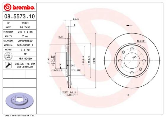 Brembo 08.5573.10 - Jarrulevy inparts.fi