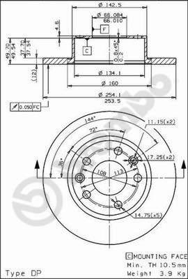 Brembo 08.5646.10 - Jarrulevy inparts.fi