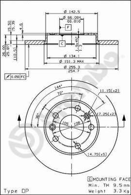 Brembo 08.5651.20 - Jarrulevy inparts.fi