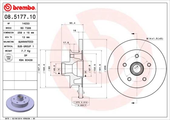 Brembo 08.5177.10 - Jarrulevy inparts.fi