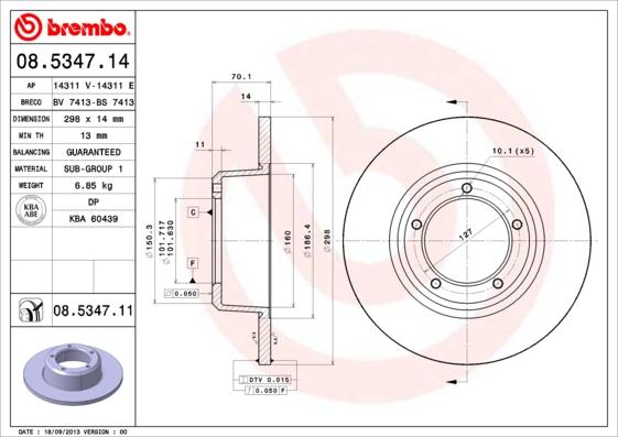 Brembo 08.5347.11 - Jarrulevy inparts.fi