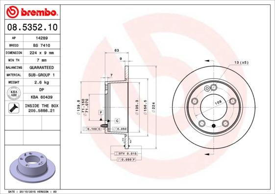 Brembo 08.5352.10 - Jarrulevy inparts.fi