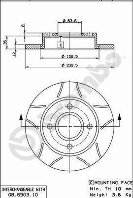 Brembo 08.6903.75 - Jarrulevy inparts.fi