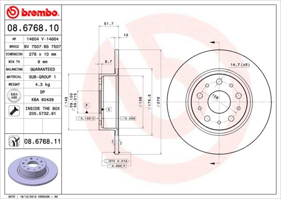 Brembo 08.6768.11 - Jarrulevy inparts.fi