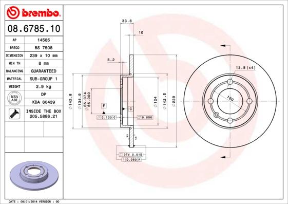 Brembo 08.6785.10 - Jarrulevy inparts.fi