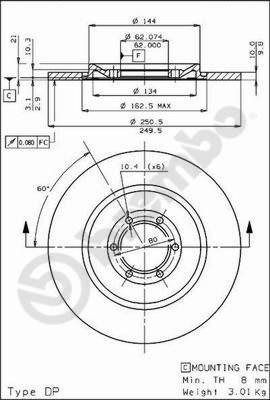 Brembo 08.1987.10 - Jarrulevy inparts.fi