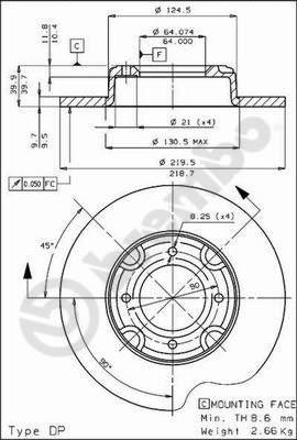 Brembo 08.3437.10 - Jarrulevy inparts.fi