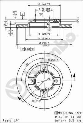 Brembo 08.3082.10 - Jarrulevy inparts.fi