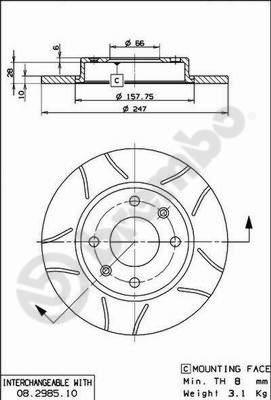 Brembo 08.2985.75 - Jarrulevy inparts.fi