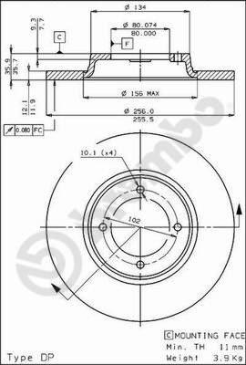 Brembo 08.2461.10 - Jarrulevy inparts.fi