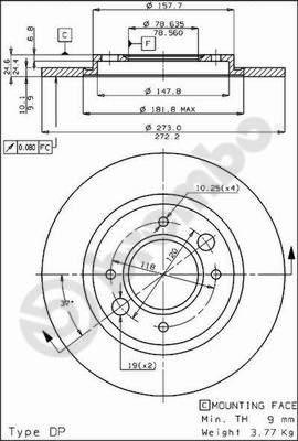 Brembo 08.2467.10 - Jarrulevy inparts.fi