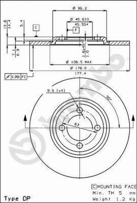 Brembo 08.2298.20 - Jarrulevy inparts.fi